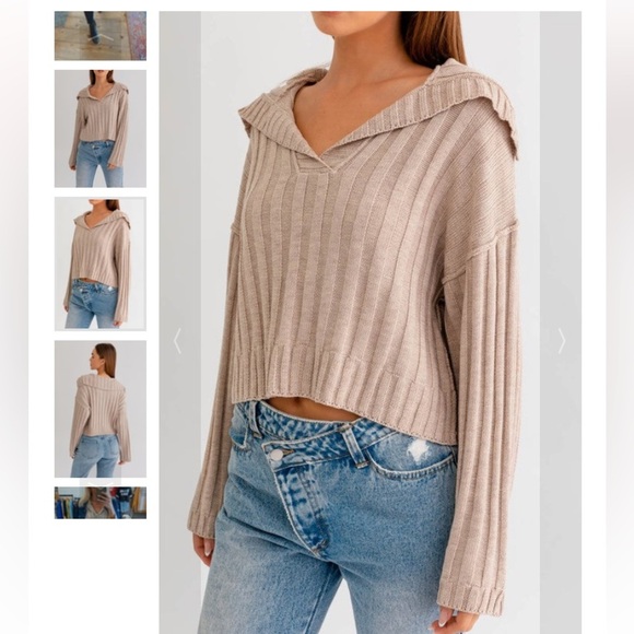 Le lis Collared ribbed knit sweater - Picture 3 of 10